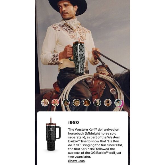 Stanley Barbie Collectors 80s Western Ken - Picture 5 of 6